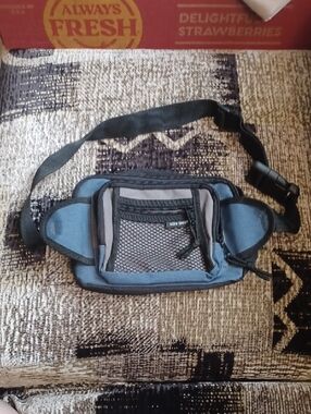 4/$60 Blue Waist Pack with Mesh Pocket